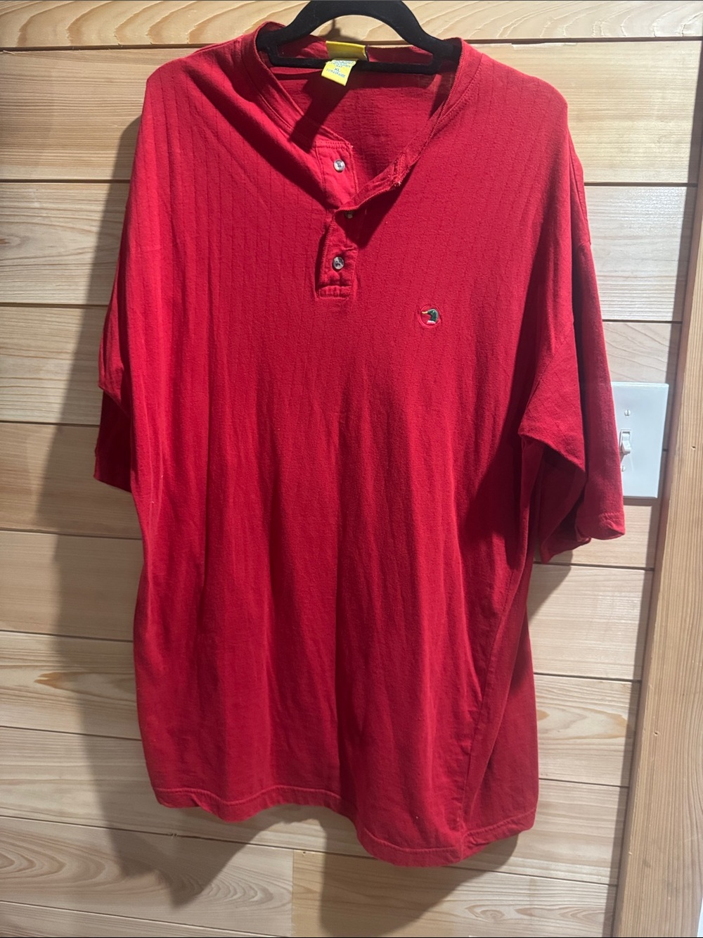 Duck Head Red Short-Sleeve Henley Polo